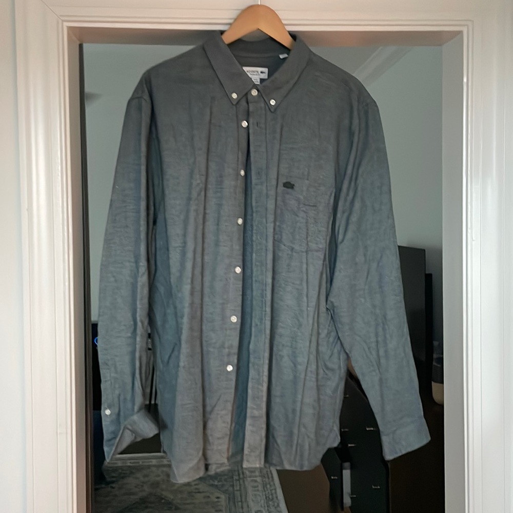Heather Green Lacoste Button Up